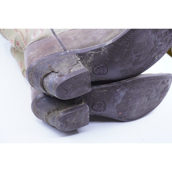 Ariat Boots Size 8B Style 15571 Western Cowboy Boots Green Leather Work Riding - Picture 8 of 10